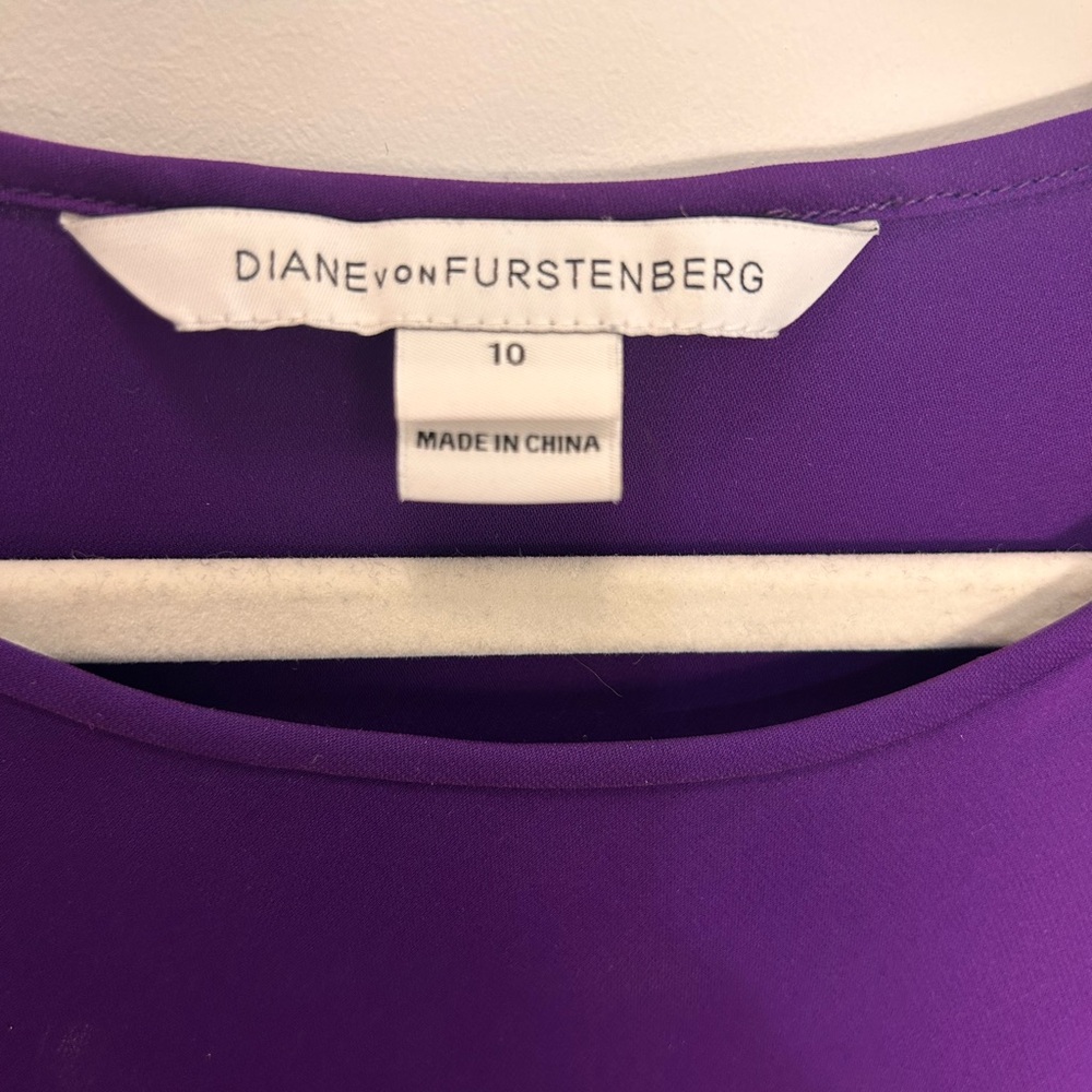 Diane Von Furstenberg Deep Purple Dress with Draped Detail